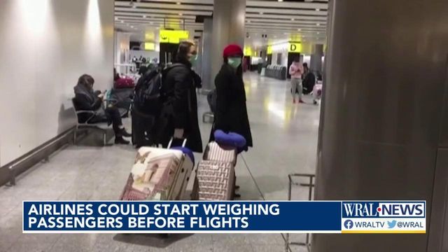 Airlines could start weighing passengers before flights