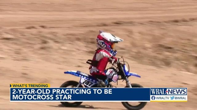2-year-old practicing to be motocross star