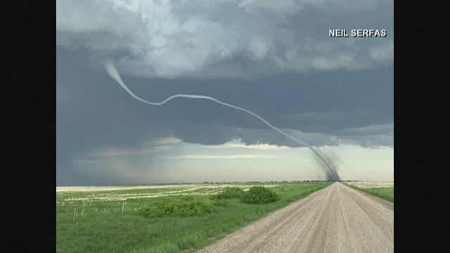 Giant tornado touches down in Canada's Saskatchewan province