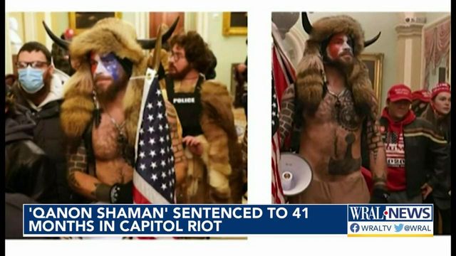 "QAnon Shaman" sentenced to 41 months in prison for role in Capitol riot