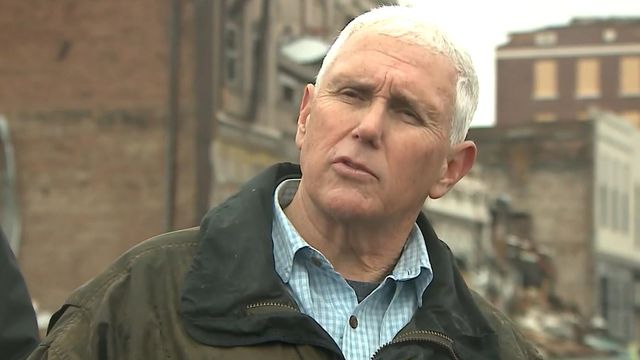 Former VP Pence helps with cleanup after tornadoes in Kentucky