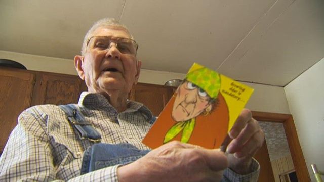 WWII vet thankful for thousands of birthday cards at 103