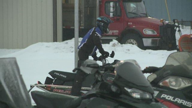 Kids enjoy 'ride your snowmobile to school day'