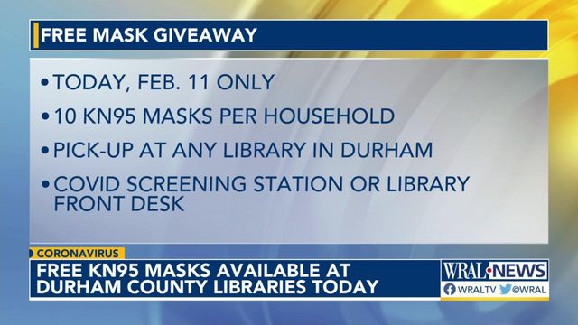 Durham libraries giving away free KN95 masks