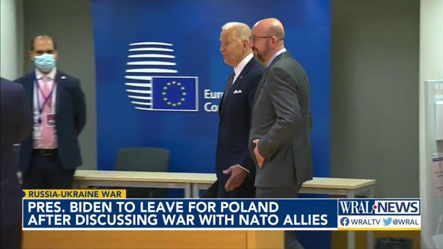 Biden meeting with troops, leaders in Poland over Russian invasion of Ukraine