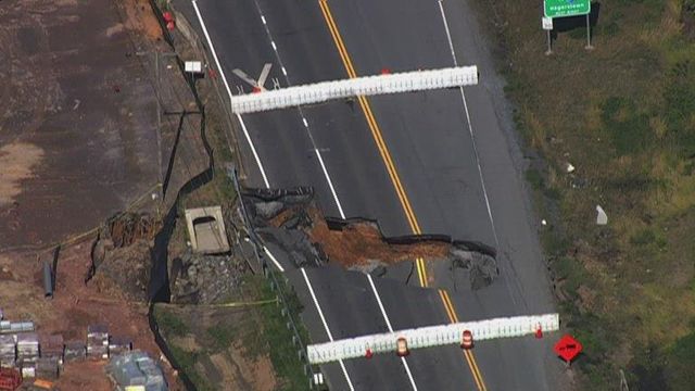 Massive sinkhole in road causes headaches for Maryland town