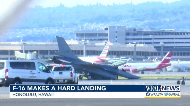 F-16 fighter jet marks hard landing at Honolulu's airport