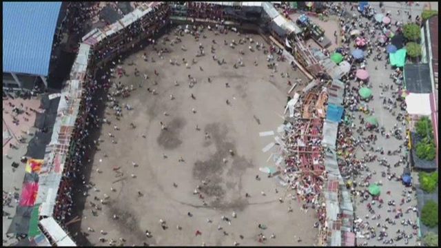 Bullfighting ring collapses in Colombia