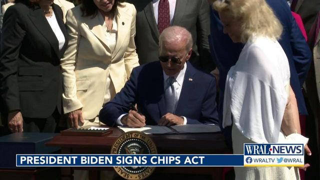 President Joe Biden signs CHIPS and Science Act