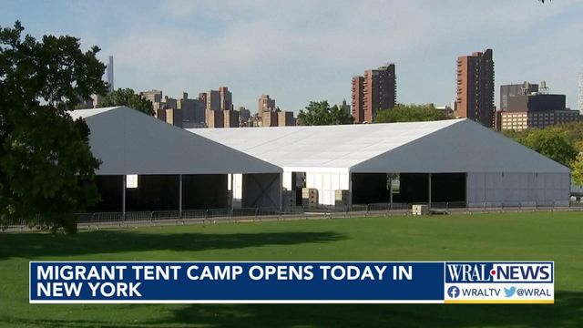 Migrant tent camp opens in New York