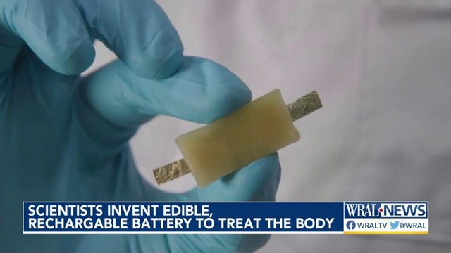 Scientists invent edible, rechargeable battery to treat the body
