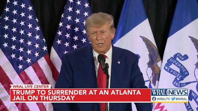 Trump to surrender at an Atlanta jail on Thursday 