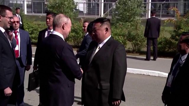 Vladimir Putin and Kim Jong Un meet in Russia