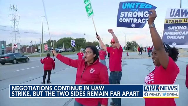 Negotiations continue in UAW strike, but two sides remain far apart