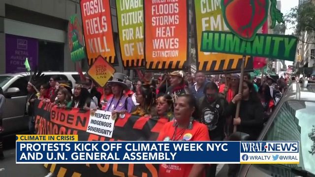 Protests kick off Climate Week in New York City and the U.N. General Assembly
