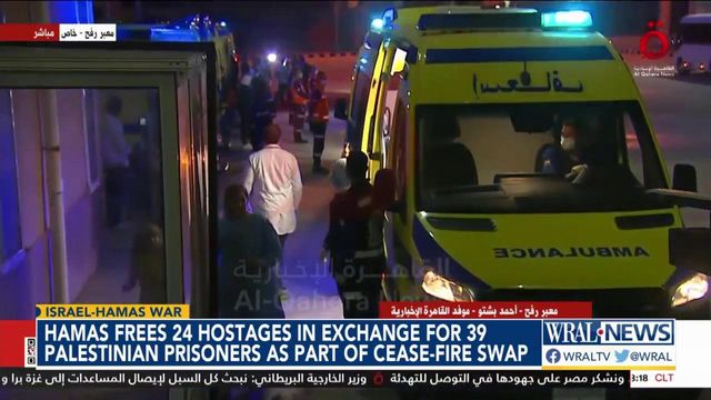 Hamas frees 24 hostages in exchange for 39 Palestinian prisoners as part of cease-fire swap
