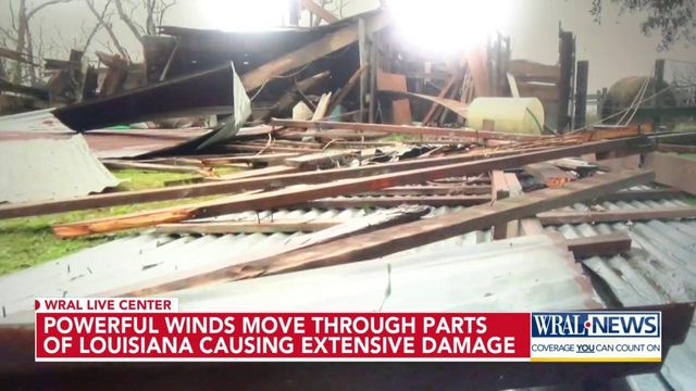 Weather system: Powerful winds hurl barn roof 300 feet into trees 