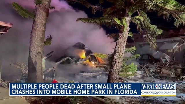 On cam: Plane crashes into mobile home park, multiple people dead in FL