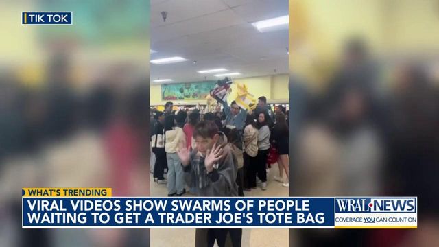 On cam: The next Stanley cup? Shoppers swarm for $2.99 Trader Joe's tote bags