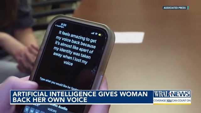 Artificial intelligence gives woman back her voice