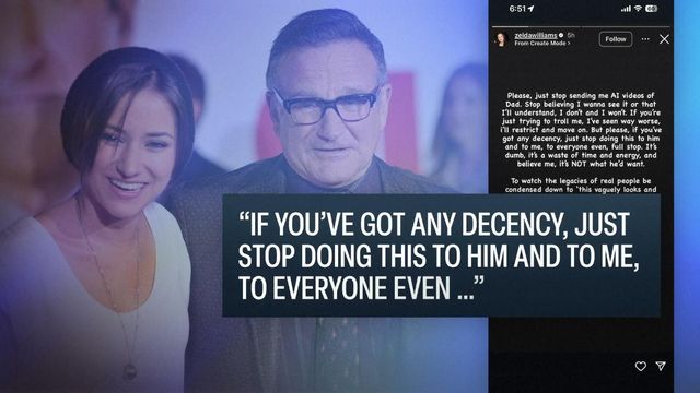 Robin Williams' daughter pleads fans to stop sharing AI videos of late actor - WRAL.com