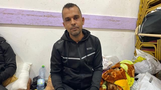 Ismail Abd Almagid, who is from Gaza but had a permit to work in Israel, has been staying in a refugee camp in the West Bank. (Ivana Kottasova/CNN)