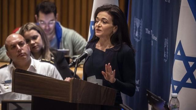 Sheryl Sandberg, the former Meta executive and founder of the women’s organization Lean In, speaks during a panel presentation at United Nations headquarters in New York highlighting reports of Hamas terrorists committing widespread sexual violence during the Oct. 7 attack on Israel. (Dave Sanders/The New York Times)