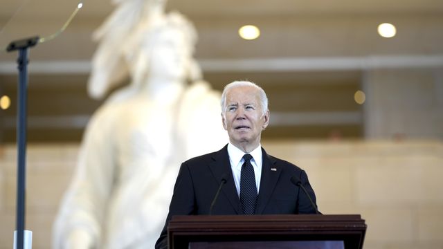 President Joe Biden delivers remarks at the U.S. Holocaust Memorial Museum’s Days of Remembrance at the Capitol in Washington, Tuesday, May 7, 2024. The Biden administration dispatched the head of the CIA to meet on Wednesday with the Israeli prime minister, Benjamin Netanyahu, part of an effort to limit Israel’s military operation in the Gazan city of Rafah and push for a cease-fire deal with Hamas. (Doug Mills/The New York Times)