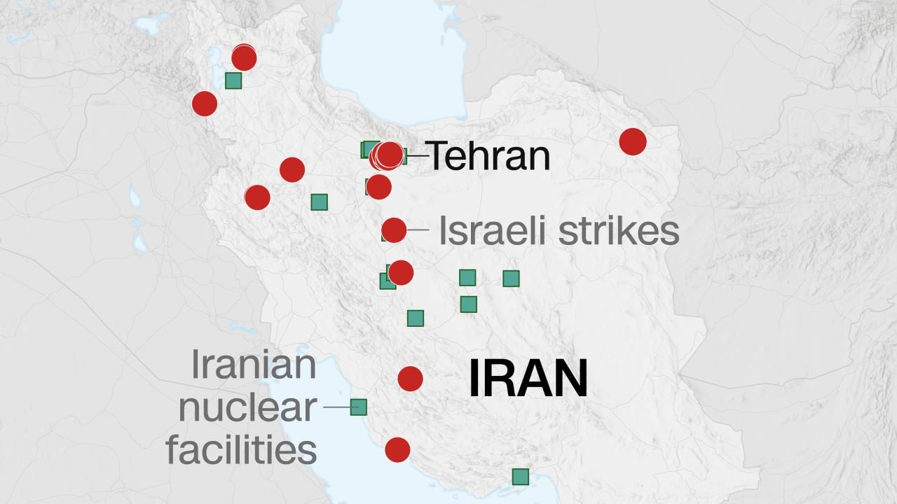 Visualizing US and Israeli airstrikes on Iran and retaliation in maps