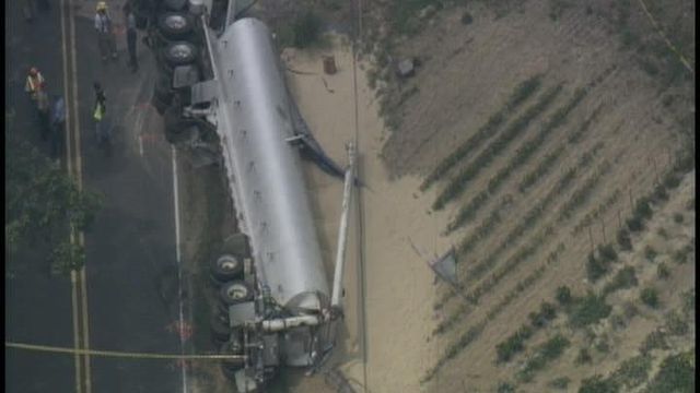 SKY5: Tanker Overturns in Chatham County