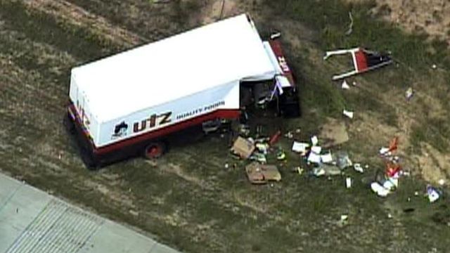 Utz delivery truck involved in I-540 wreck