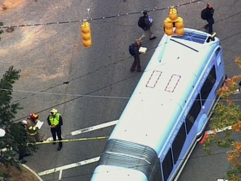 Pedestrian dies after being hit by bus