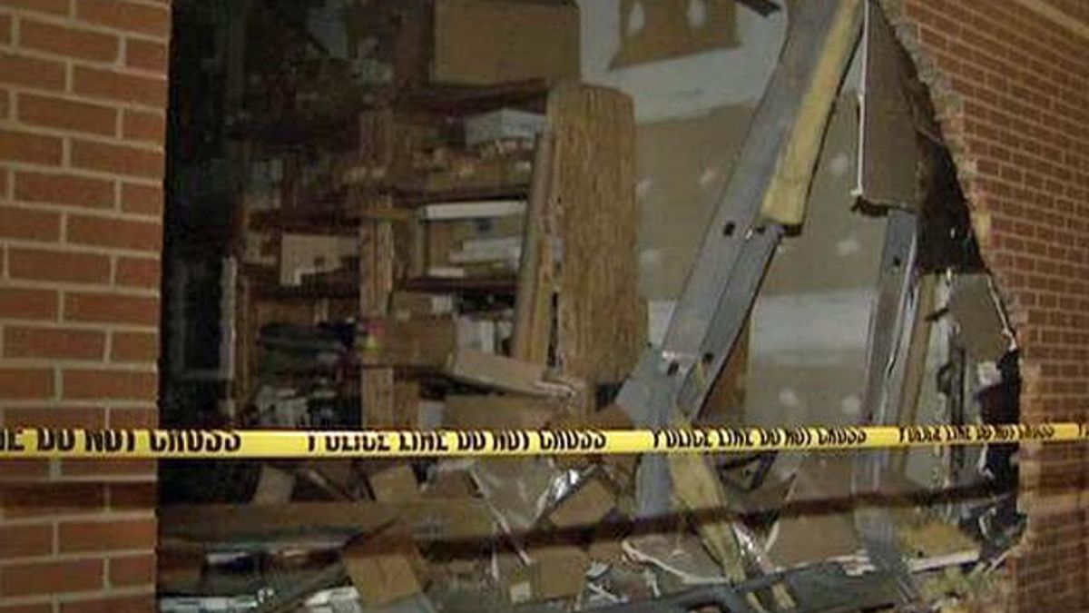 Hit-and-run damages storage facility