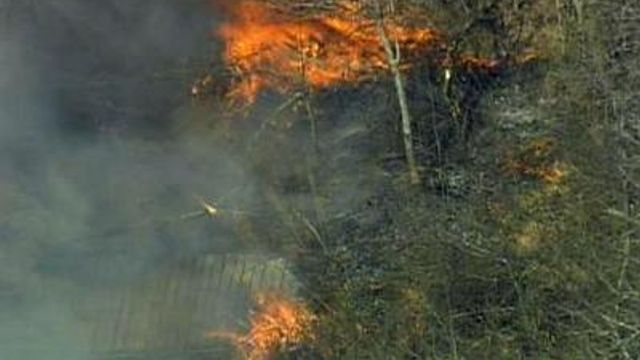Raw video: Knightdale brush fire