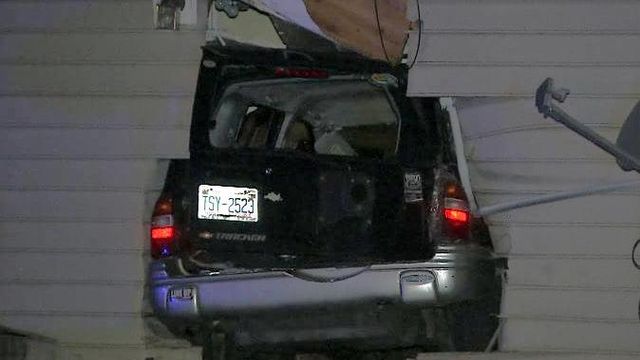 SUV carrying shooting victim crashes into Durham house