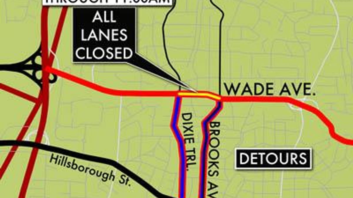 Wade Avenue closed map