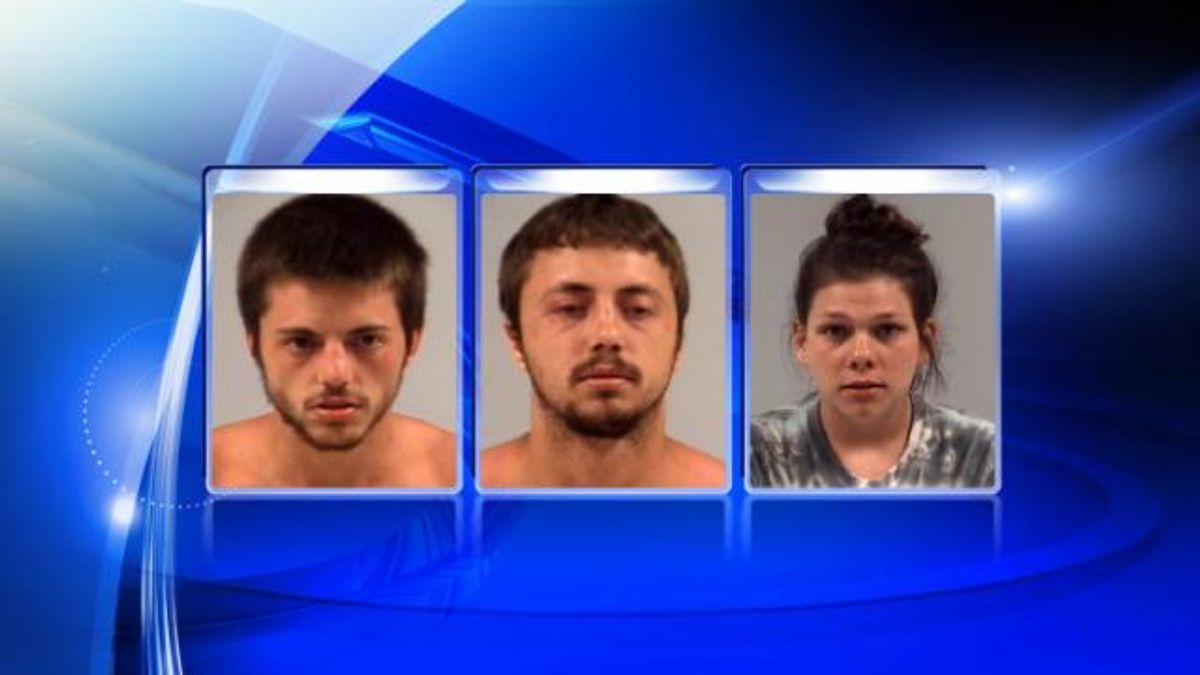 Johnston deputy beating suspects Dylan Stewart, Austin Stewart, Tabitha Pate