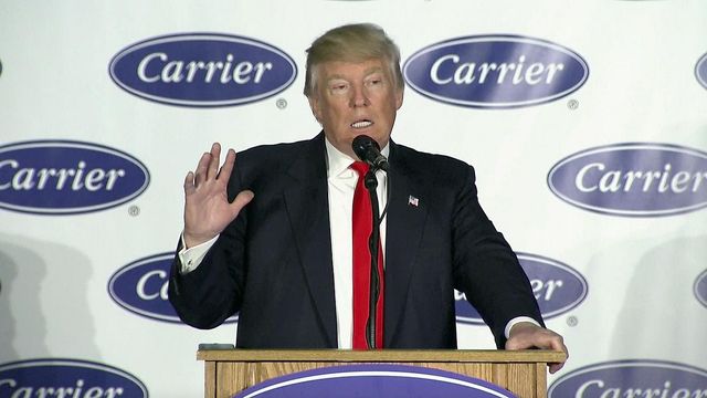 Trump visits Indiana, Carrier factory
