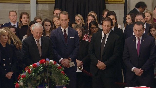 Coach K joins sports legends to pay respects to Bush