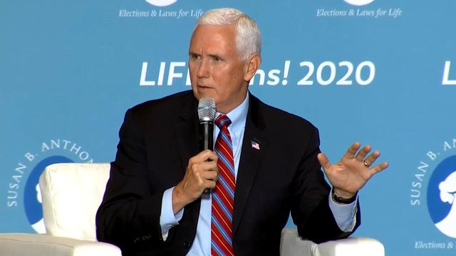 Pence rallies abortion opponents in Raleigh stops