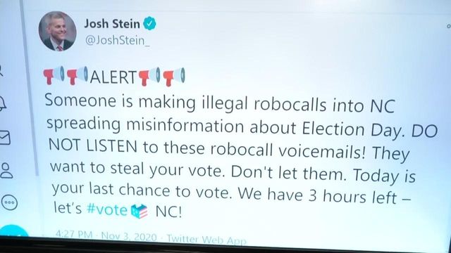 NC AG Stein warns about robocalls in NC during Election Day