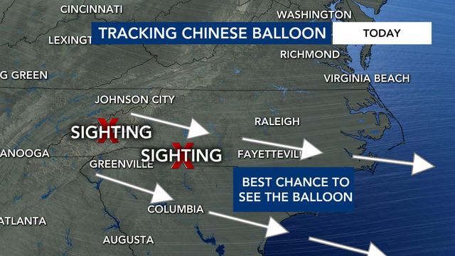 Chinese surveillance balloon spotted in western NC