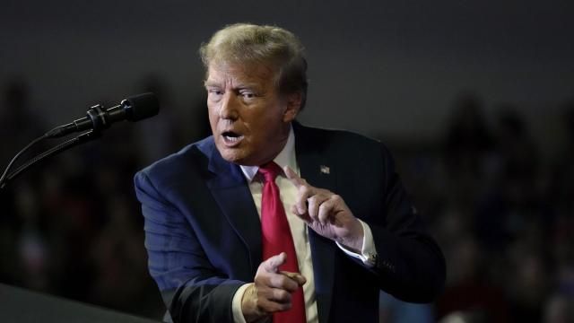 Republican presidential candidate former President Donald Trump speaks at a Get Out The Vote rally at Coastal Carolina University in Conway, S.C., Saturday, Feb. 10, 2024. (AP Photo/Manuel Balce Ceneta) Republican presidential candidate former President Donald Trump speaks at a Get Out The Vote rally at Coastal Carolina University in Conway, S.C., Saturday, Feb. 10, 2024. (AP Photo/Manuel Balce Ceneta)