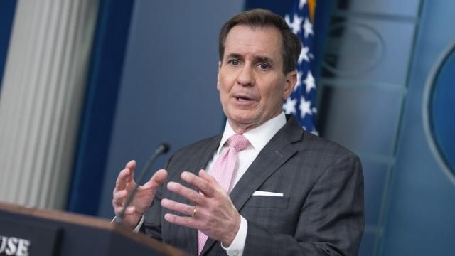 National Security Council spokesman John Kirby speaks during a press briefing at the White House, Tuesday, Feb. 13, 2024, in Washington. (AP Photo/Evan Vucci) National Security Council spokesman John Kirby speaks during a press briefing at the White House, Tuesday, Feb. 13, 2024, in Washington. (AP Photo/Evan Vucci)