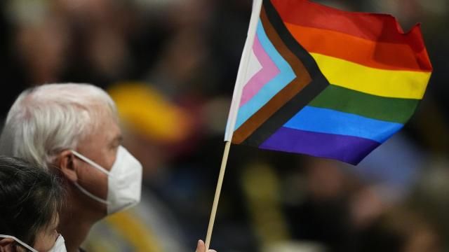 FILE - A fan holds a flag on Gay Pride night in the second half of an NCAA college basketball game, Feb. 9, 2024, in Boulder, Colo. Dozens of health officials, civil rights groups, individuals and businesses have weighed in about how the U.S. Census Bureau should ask about sexual orientation and gender identity for the first time on its most comprehensive survey of American life. An Associated Press review of the 91 written public comments posted in January 2024 shows them to be largely supportive of the proposed additions, though not without constructive criticism. (AP Photo/David Zalubowski, File) FILE - A fan holds a flag on Gay Pride night in the second half of an NCAA college basketball game, Feb. 9, 2024, in Boulder, Colo. Dozens of health officials, civil rights groups, individuals and businesses have weighed in about how the U.S. Census Bureau should ask about sexual orientation and gender identity for the first time on its most comprehensive survey of American life. An Associated Press review of the 91 written public comments posted in January 2024 shows them to be largely supportive of the proposed additions, though not without constructive criticism. (AP Photo/David Zalubowski, File)