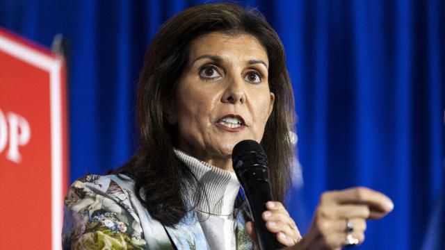 Republican presidential candidate former UN Ambassador Nikki Haley speaks to supporters at a campaign event at the Summerville Country Club, Tuesday, Feb. 13, 2024, in Summerville, S.C. (AP Photo/Mic Smith) Republican presidential candidate former UN Ambassador Nikki Haley speaks to supporters at a campaign event at the Summerville Country Club, Tuesday, Feb. 13, 2024, in Summerville, S.C. (AP Photo/Mic Smith)