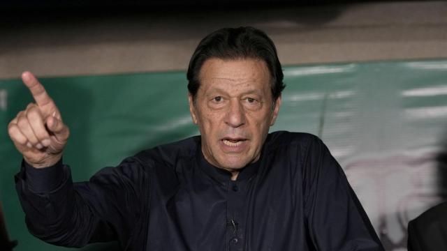 FILE - Pakistan's former Prime Minister Imran Khan speaks during a news conference at his home, in Lahore, Pakistan, Thursday, May 18, 2023. Pakistan is holding elections for a new parliament on Thursday. No less than 44 political parties are vying for a share of the 266 seats that are up for grabs in the National Assembly, or the lower house of parliament, with an additional 70 seats reserved for women and minorities. (AP Photo/K.M. Chaudary, File) FILE - Pakistan's former Prime Minister Imran Khan speaks during a news conference at his home, in Lahore, Pakistan, Thursday, May 18, 2023. Pakistan is holding elections for a new parliament on Thursday. No less than 44 political parties are vying for a share of the 266 seats that are up for grabs in the National Assembly, or the lower house of parliament, with an additional 70 seats reserved for women and minorities. (AP Photo/K.M. Chaudary, File)