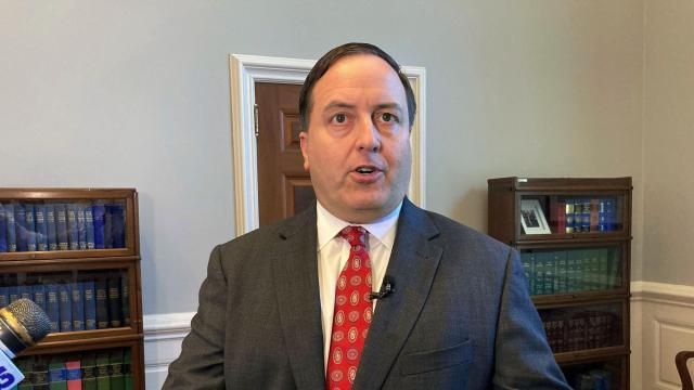 FILE - Missouri Secretary of State Jay Ashcroft speaks to reporters on June 29, 2022, at his Capitol office in Jefferson City, Mo. Disagreements over abortion rights, gun control and treatment of racial minorities are just some of the issues that have caused several political leaders to say they can’t take an oath or recite the Pledge of Allegiance. Some Republicans, including Ashcroft, a candidate for governor in Missouri, point to amendments enshrining abortion rights in state constitutions. (AP Photo/David A. Lieb, File) FILE - Missouri Secretary of State Jay Ashcroft speaks to reporters on June 29, 2022, at his Capitol office in Jefferson City, Mo. Disagreements over abortion rights, gun control and treatment of racial minorities are just some of the issues that have caused several political leaders to say they can’t take an oath or recite the Pledge of Allegiance. Some Republicans, including Ashcroft, a candidate for governor in Missouri, point to amendments enshrining abortion rights in state constitutions. (AP Photo/David A. Lieb, File)