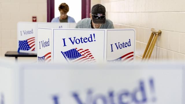Residents vote at their voting precinct on the morning of the South Carolina Republican primary at New Bridge Academy in Cayce, S.C., Saturday, Feb. 24, 2024. (AP Photo/Andrew Harnik) Residents vote at their voting precinct on the morning of the South Carolina Republican primary at New Bridge Academy in Cayce, S.C., Saturday, Feb. 24, 2024. (AP Photo/Andrew Harnik)