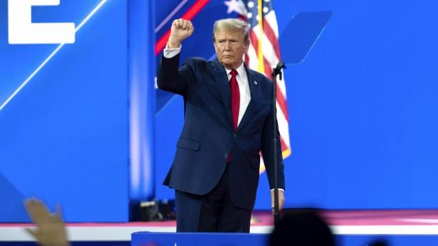 Republican presidential candidate former President Donald Trump gestures to the audience after speaking during the Conservative Political Action Conference, CPAC 2024, at the National Harbor, in Oxon Hill, Md., Saturday, Feb. 24, 2024. (AP Photo/Jose Luis Magana) Republican presidential candidate former President Donald Trump gestures to the audience after speaking during the Conservative Political Action Conference, CPAC 2024, at the National Harbor, in Oxon Hill, Md., Saturday, Feb. 24, 2024. (AP Photo/Jose Luis Magana)